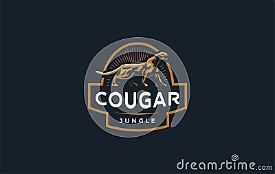 The image of a cougar or panther. Vector Illustration